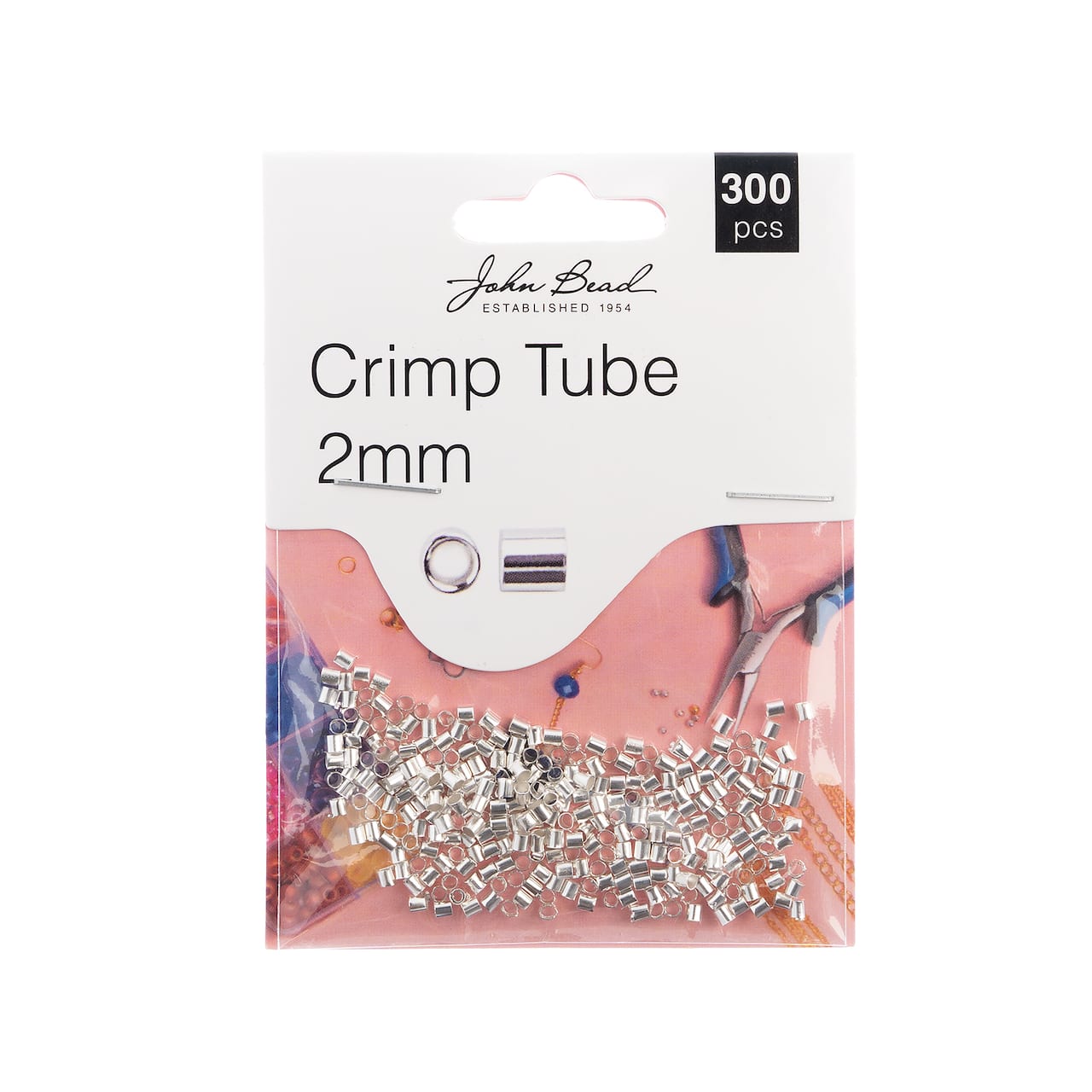 John Bead Must Have Findings 2mm Crimp Tubes, 300ct.